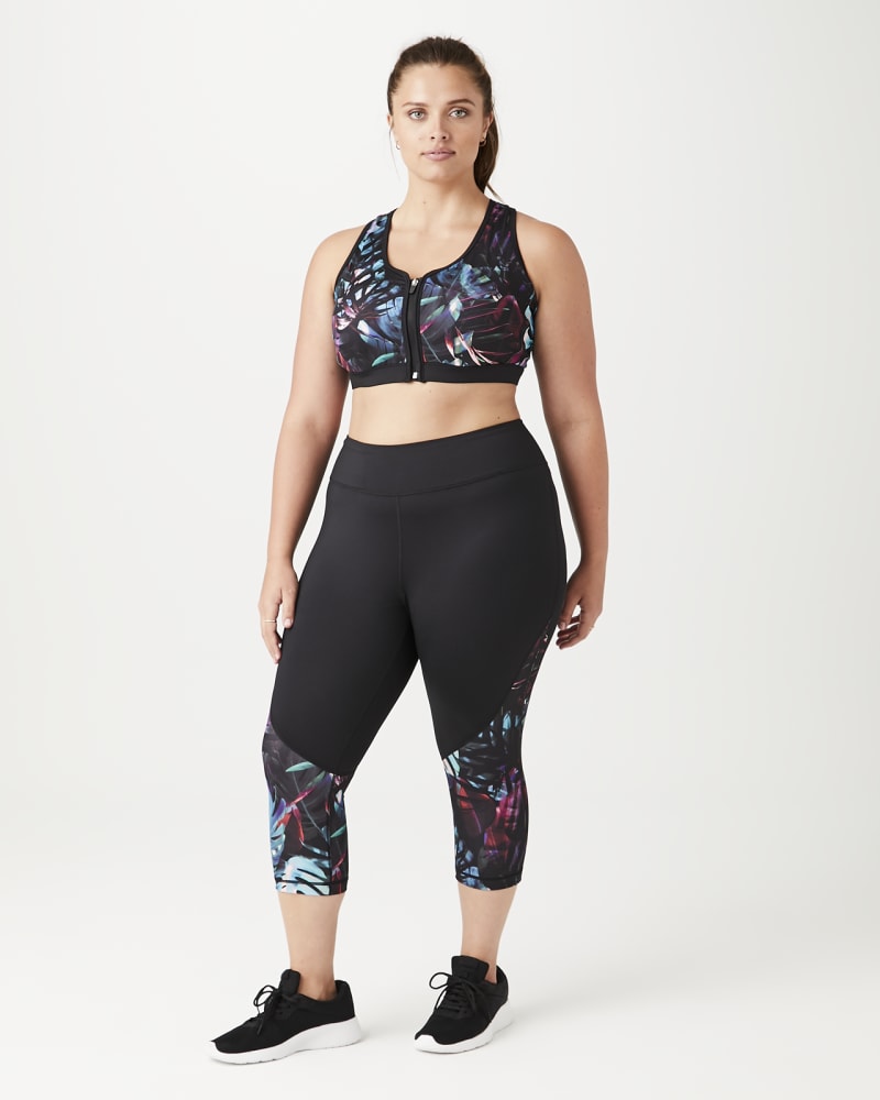 Plus size model with hourglass body shape wearing Misty Capri Legging by Rainbeau Curves | Dia&Co | dia_product_style_image_id:143574